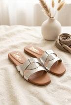Metallic Slide Sandals 0034