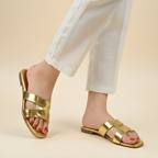 Radiant Gold Cross-Strap