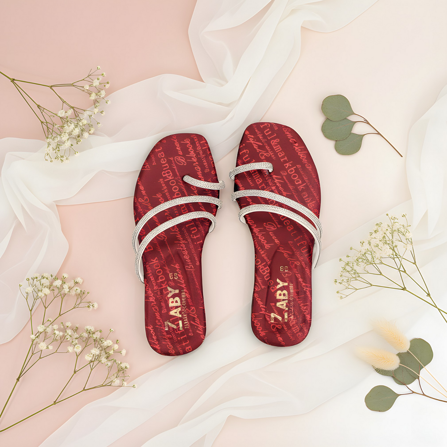 Glam Crystal-Strap Sandals