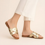 Metallic Slide Sandals