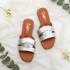 Metallic Slide Sandals