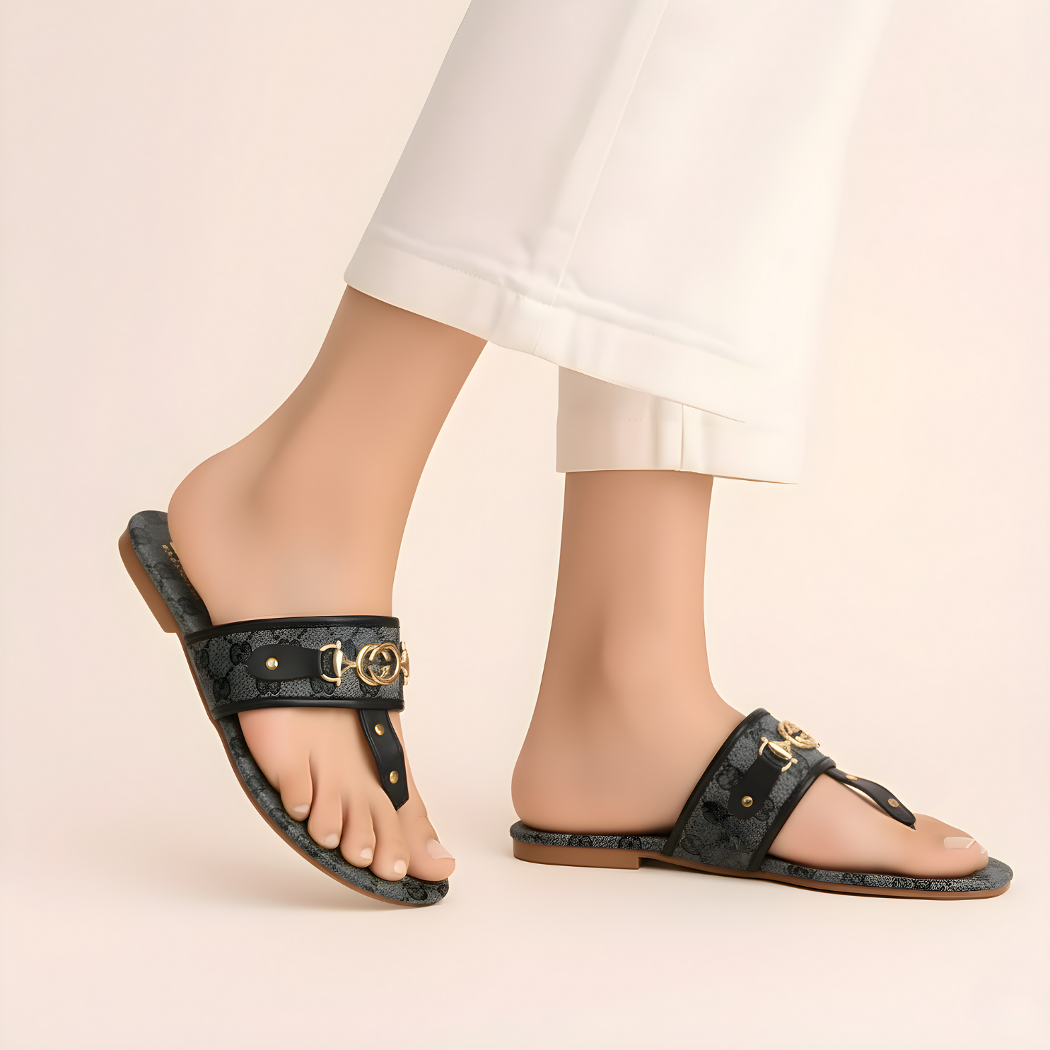 Monogrammed sandals