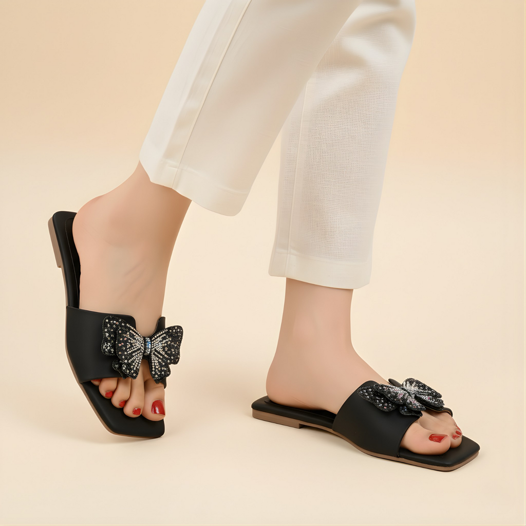 Butterfly slippers stone