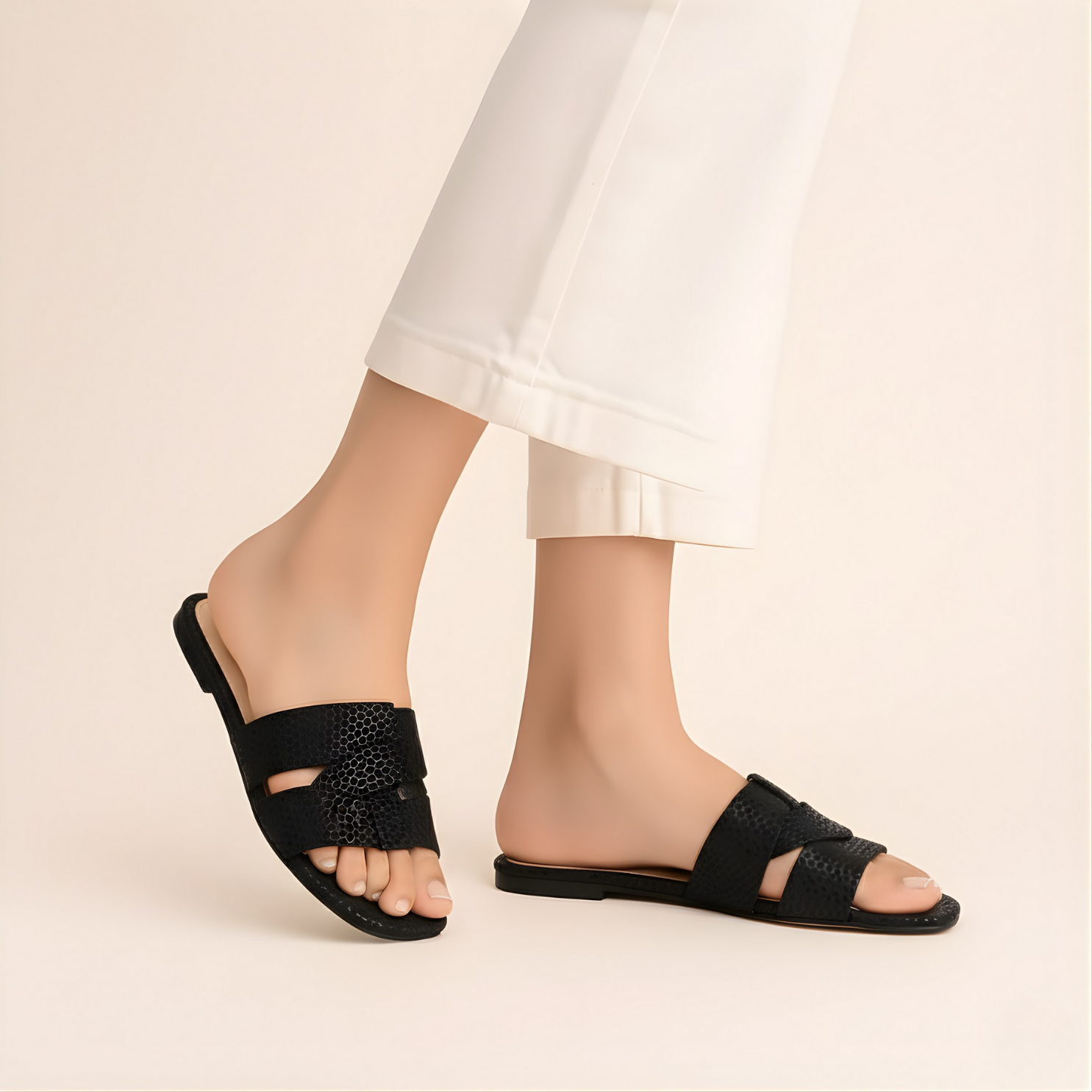 Croco-Slide Sandals