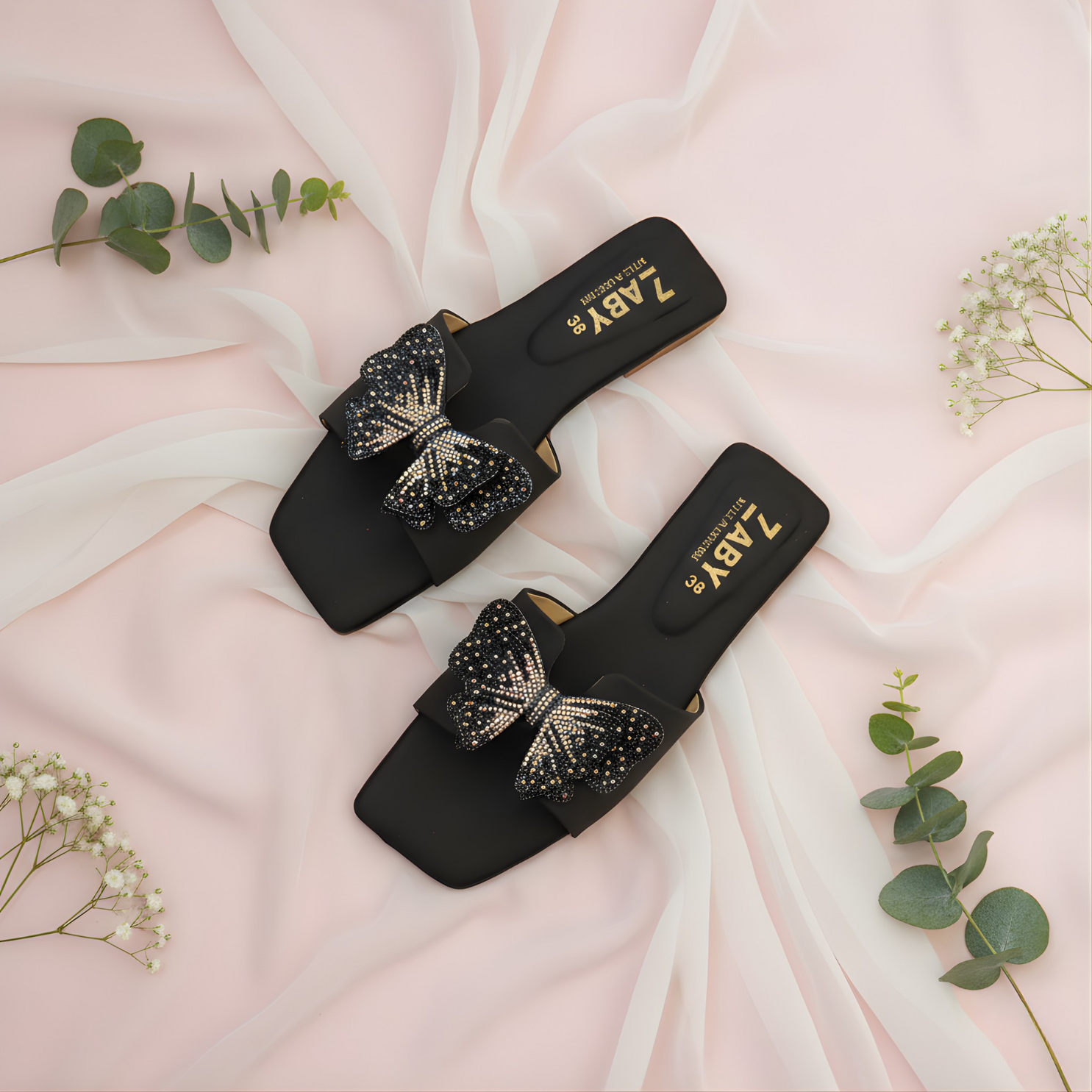 Butterfly slippers stone