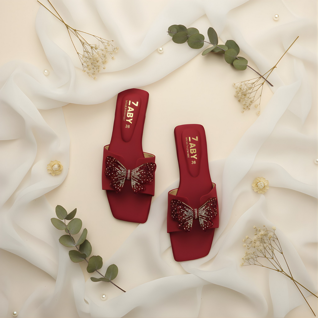 Butterfly slippers stone