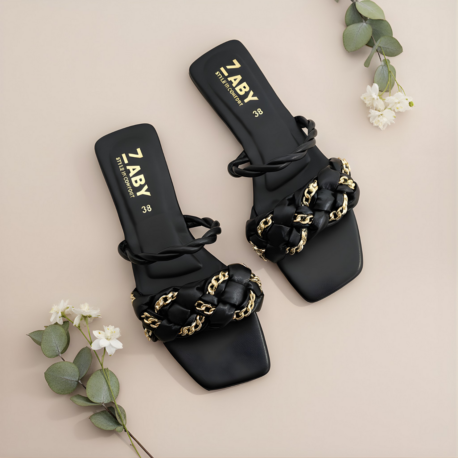 Chain Style Slide Sandals