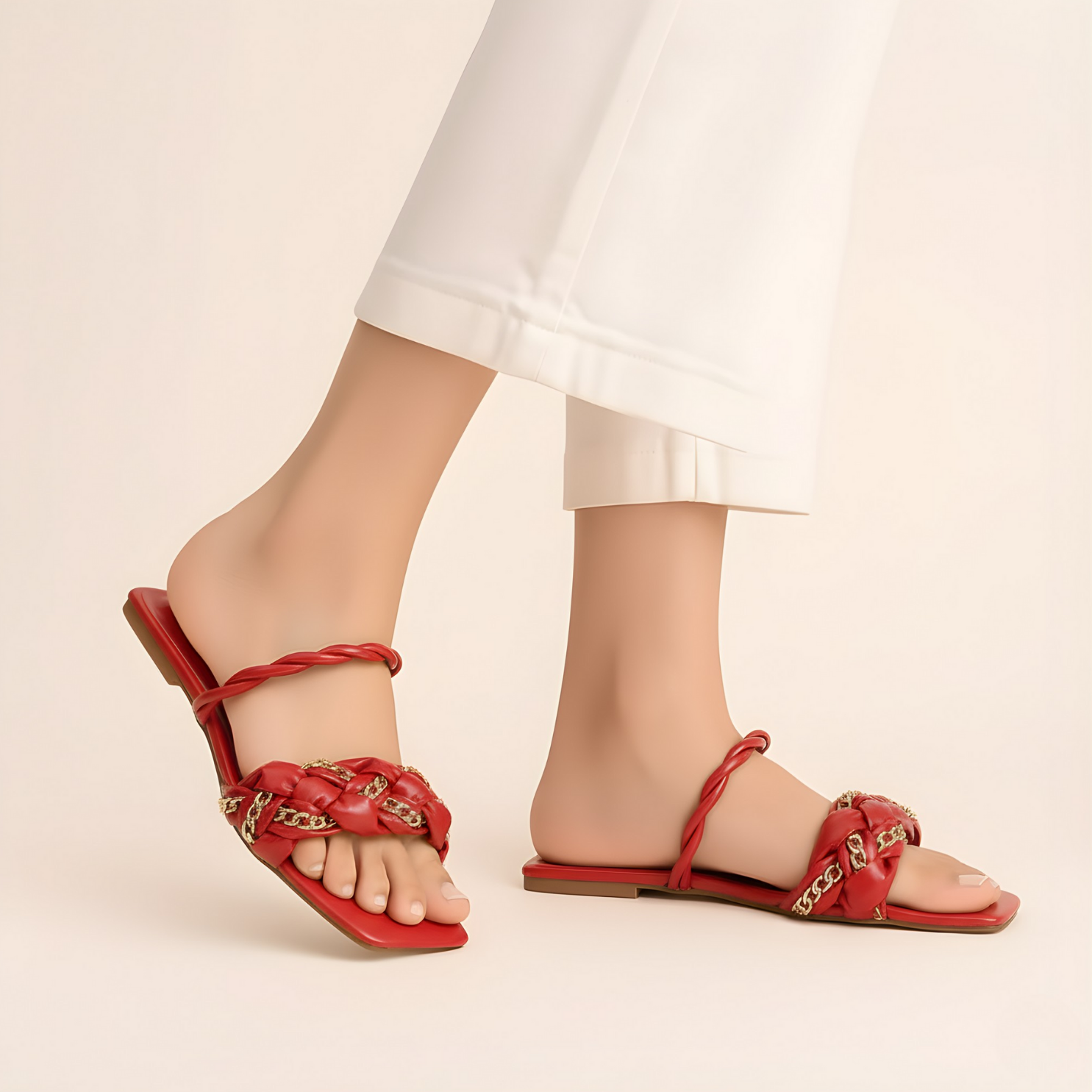 Chain Style Slide Sandals