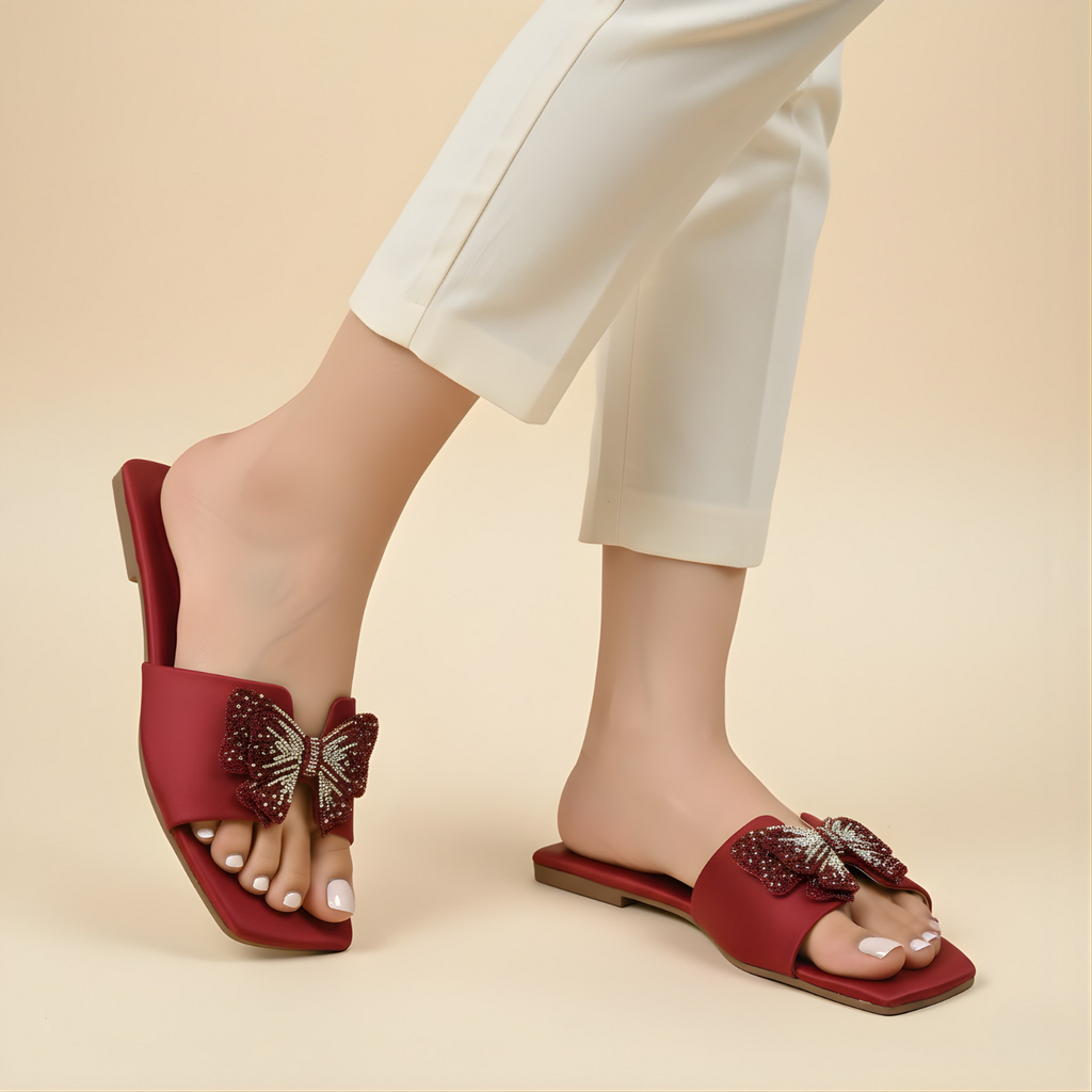 Butterfly slippers stone