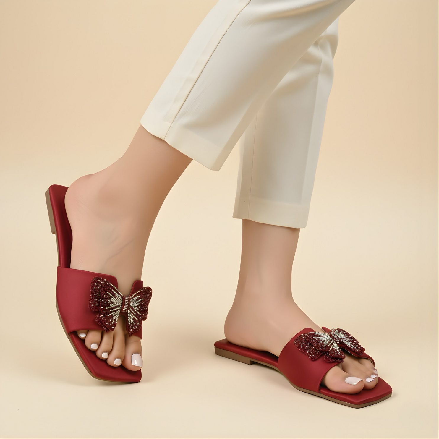 Butterfly slippers stone