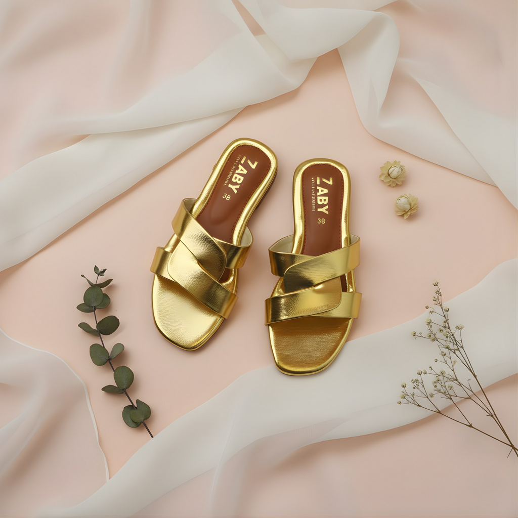 Radiant Gold Cross-Strap