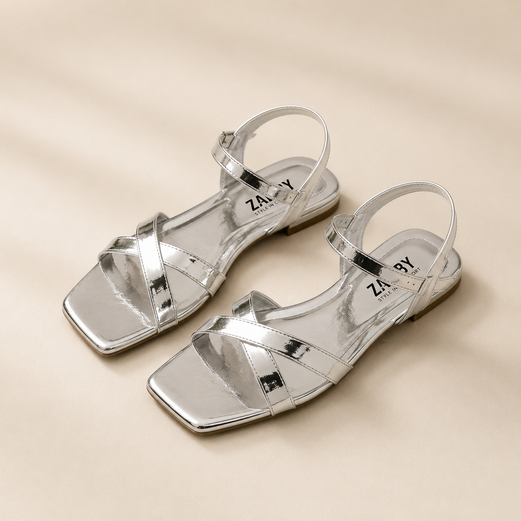 Golden Luxe Cross Strap Sandals 0065