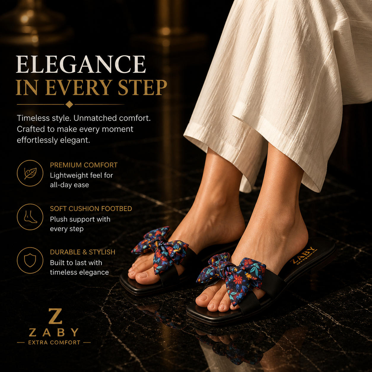 Flora Knot Comfort Slides 0052