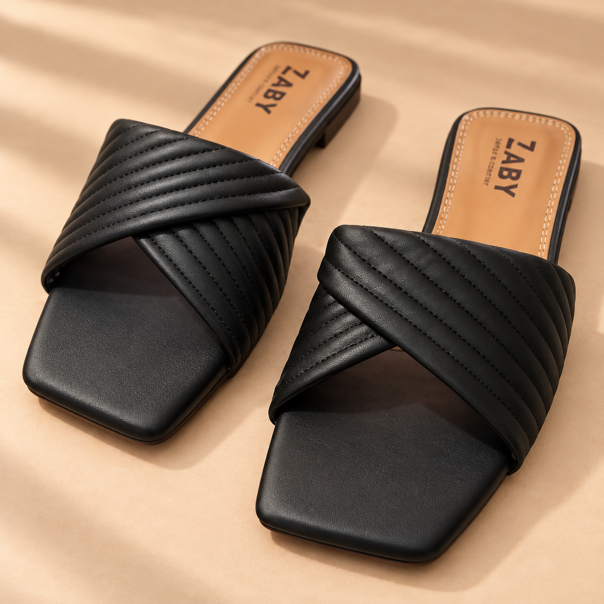 Stitched Square Slipper 0010
