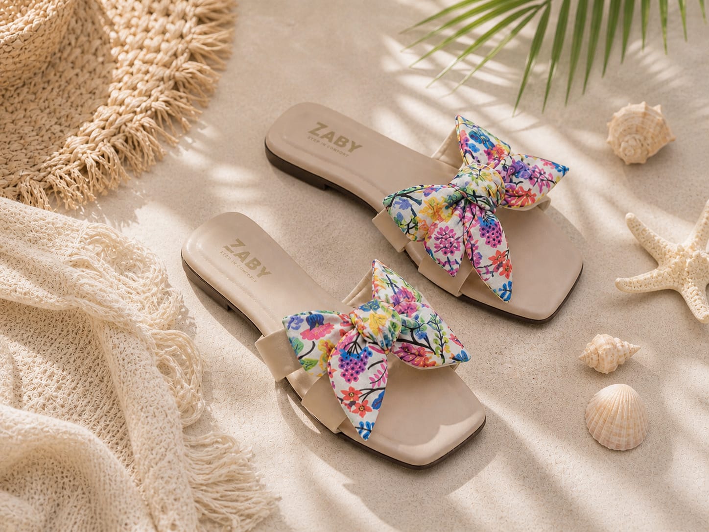 Flora Knot Comfort Slides 0049